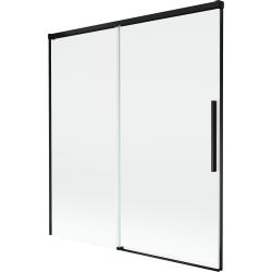 Mexen Rox 2-delige uitschuifbare badwand 150 x 150 cm, transparant, zwart - 8C9-150-001-70-00
