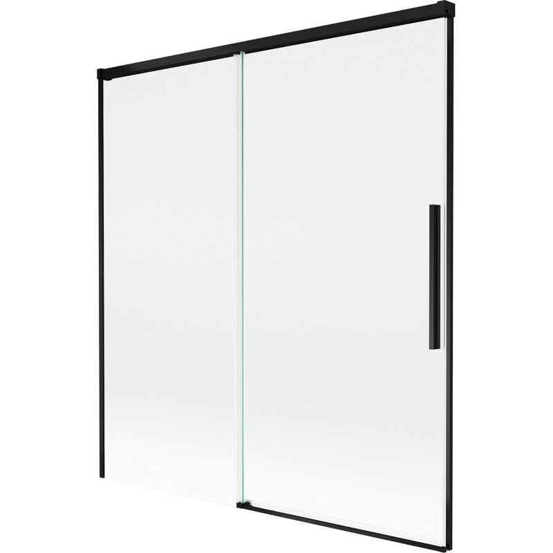 Mexen Rox 2-delige uitschuifbare badwand 150 x 150 cm, transparant, zwart - 8C9-150-001-70-00