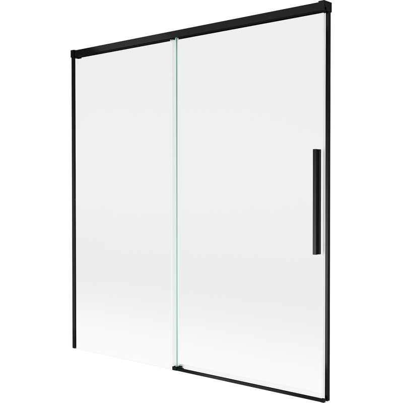 Mexen Rox δίφυλλη συρόμενη οθόνη μπάνιου 150 x 150 cm, διαφανής, μαύρη