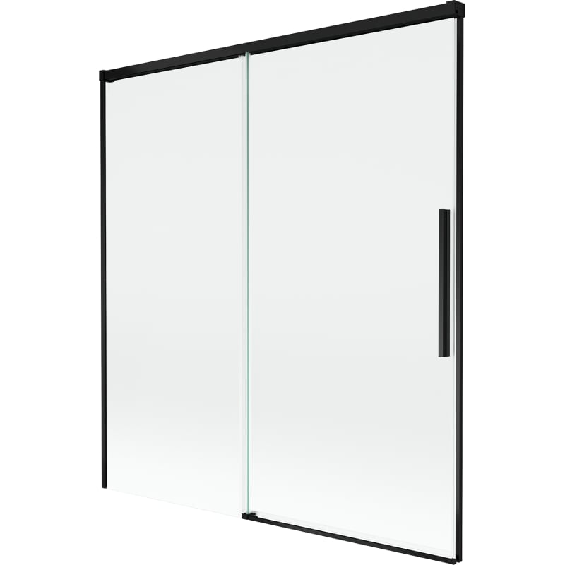 Mexen Rox parawan nawannowy 2-skrzydłowy rozsuwany 150 x 150 cm, transparent, czarny - 8C9-150-001-70-00