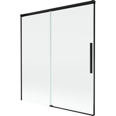 Mexen Rox badwand tweevleugelig schuifbaar 150 x 150 cm, transparant, zwart - 8C9-150-001-70-00