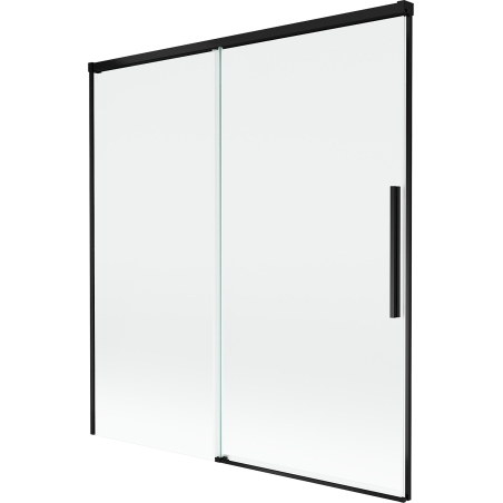 Mexen Rox parawan nawannowy 2-skrzydłowy rozsuwany 150 x 150 cm, transparent, czarny - 8C9-150-001-70-00