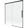 Mexen Rox parawan nawannowy 2-skrzydłowy rozsuwany 150 x 150 cm, transparent, czarny - 8C9-150-001-70-00