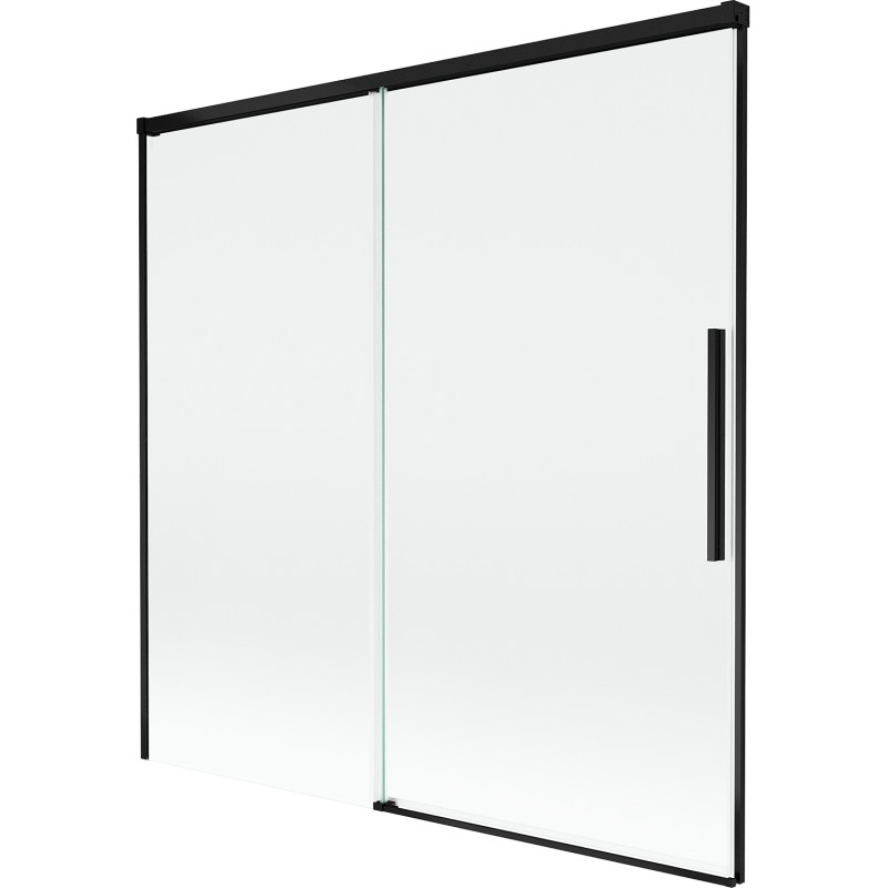 Mexen Rox 2-delige uitschuifbare badwandscherm 160 x 150 cm, transparant, zwart - 8C9-160-001-70-00