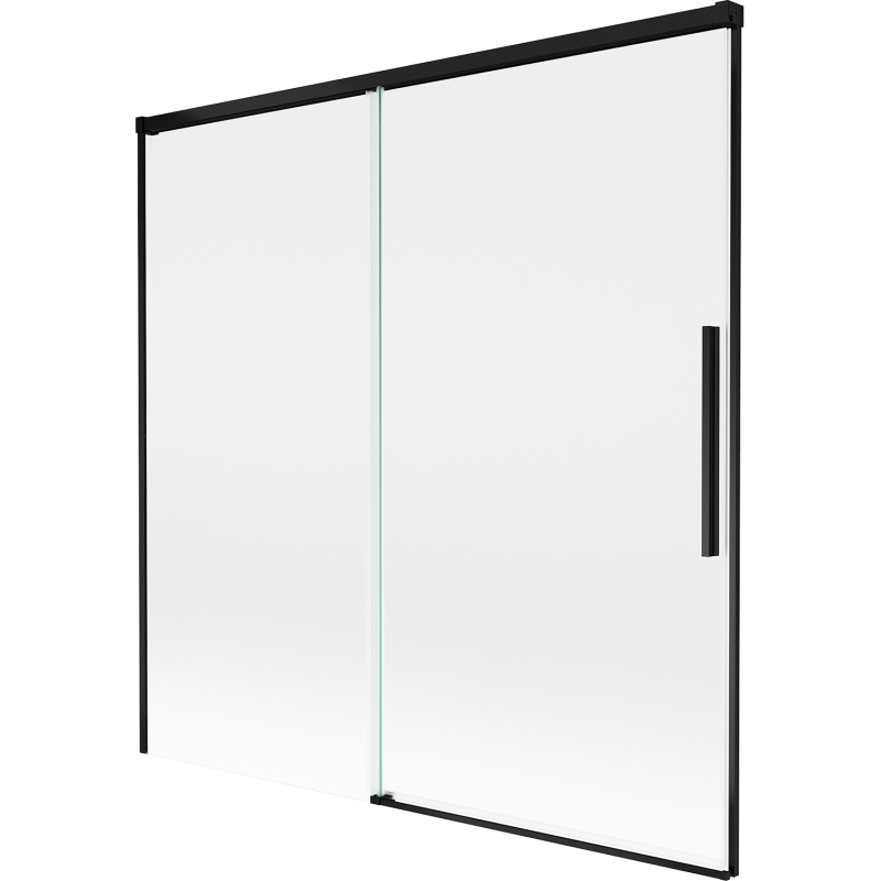 Mexen Rox Duschwand Badewanne 2-flügelig verschiebbar 160 x 150 cm, transparent, schwarz - 8C9-160-001-70-00