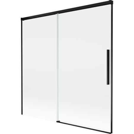 Mexen Rox Duschwand Badewanne 2-flügelig verschiebbar 160 x 150 cm, transparent, schwarz - 8C9-160-001-70-00