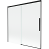 Mexen Rox parawan nawannowy 2-skrzydłowy rozsuwany 160 x 150 cm, transparent, czarny - 8C9-160-001-70-00