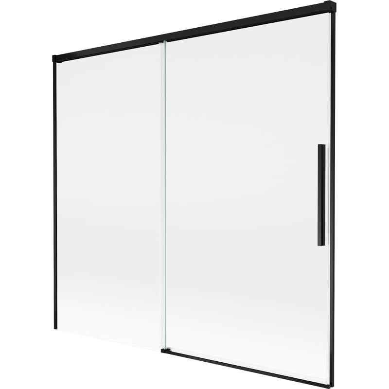 Mexen Rox parawan nawannowy 2-skrzydłowy rozsuwany 170 x 150 cm, transparent, czarny - 8C9-170-001-70-00