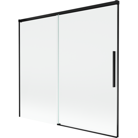 Mexen Rox tweevleugelig uitschuifbaar badscherm 170 x 150 cm, transparant, zwart - 8C9-170-001-70-00