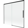 Mexen Rox tweevleugelig uitschuifbaar badscherm 170 x 150 cm, transparant, zwart - 8C9-170-001-70-00