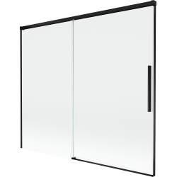 Mexen Rox klizni paravan za kadu 2-krilni, klizni, 180 x 150 cm, proziran, crni - 8C9-180-001-70-00