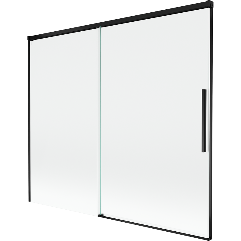 Mexen Rox parawan nawannowy 2-skrzydłowy rozsuwany 180 x 150 cm, transparent, czarny - 8C9-180-001-70-00
