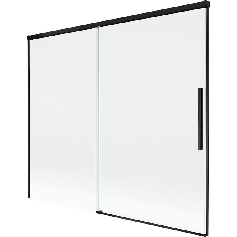Mexen Rox zweiflügelige Duschabtrennung, verschiebbar 180 x 150 cm, transparent, schwarz - 8C9-180-001-70-00