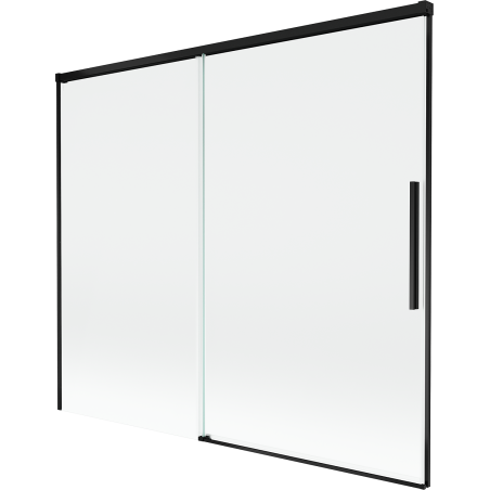 Mexen Rox parawan nawannowy 2-skrzydłowy rozsuwany 180 x 150 cm, transparent, czarny - 8C9-180-001-70-00