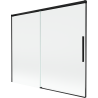 Mexen Rox 2-delige verschuifbare badwand 180 x 150 cm, transparant, zwart - 8C9-180-001-70-00