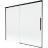 Mexen Rox parawan nawannowy 2-skrzydłowy rozsuwany 180 x 150 cm, transparent, czarny - 8C9-180-001-70-00