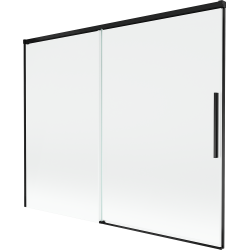 Mexen Rox 2-osaline lükanduv vannisein 190 x 150 cm, läbipaistev, must - 8C9-190-001-70-00