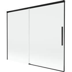 Mexen Rox divisória de banho de 2 folhas deslizante 190 x 150 cm, transparente, preto - 8C9-190-001-70-00