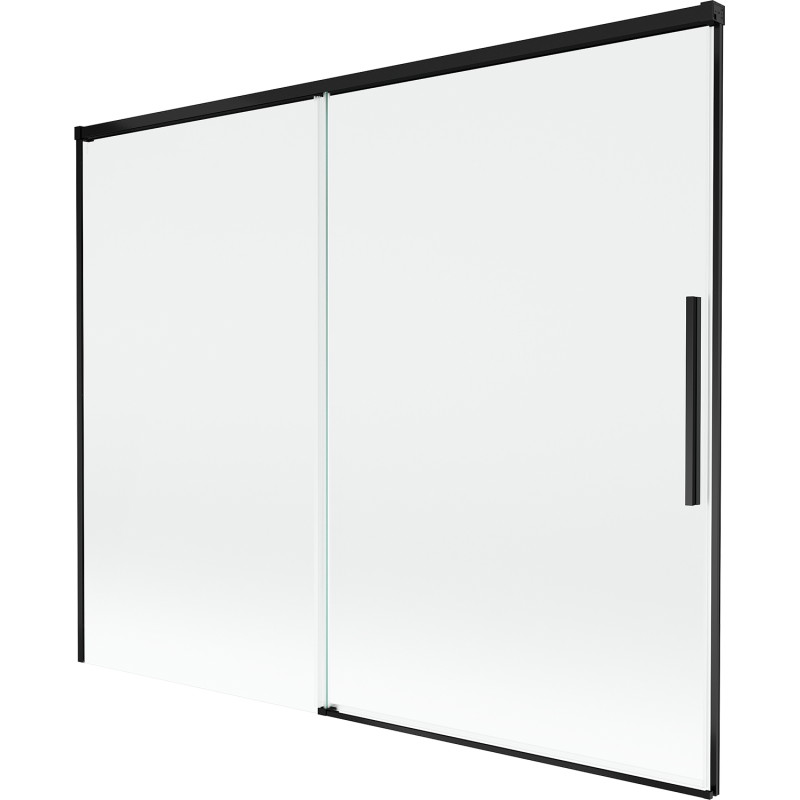 Mexen Rox zwei-flügelige, verschiebbare Badewannenabtrennung 190 x 150 cm, transparent, schwarz - 8C9-190-001-70-00