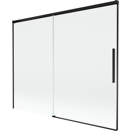 Mexen Rox 2-delige verschuifbare badwand 190 x 150 cm, transparant, zwart - 8C9-190-001-70-00