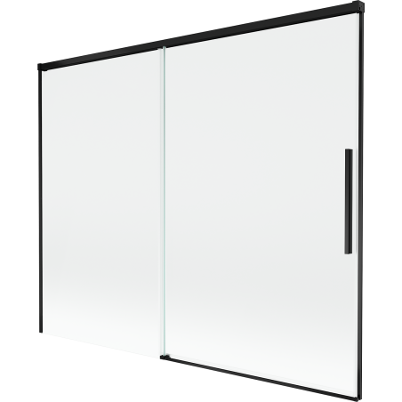 Mexen Rox parawan nawannowy 2-skrzydłowy rozsuwany 190 x 150 cm, transparent, czarny - 8C9-190-001-70-00
