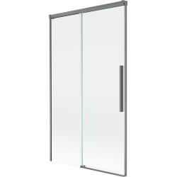 Mexen Rox mampara de baño deslizante de 2 paneles 100 x 150 cm, transparente, metal anodizado - 8C9-100-001-95-00