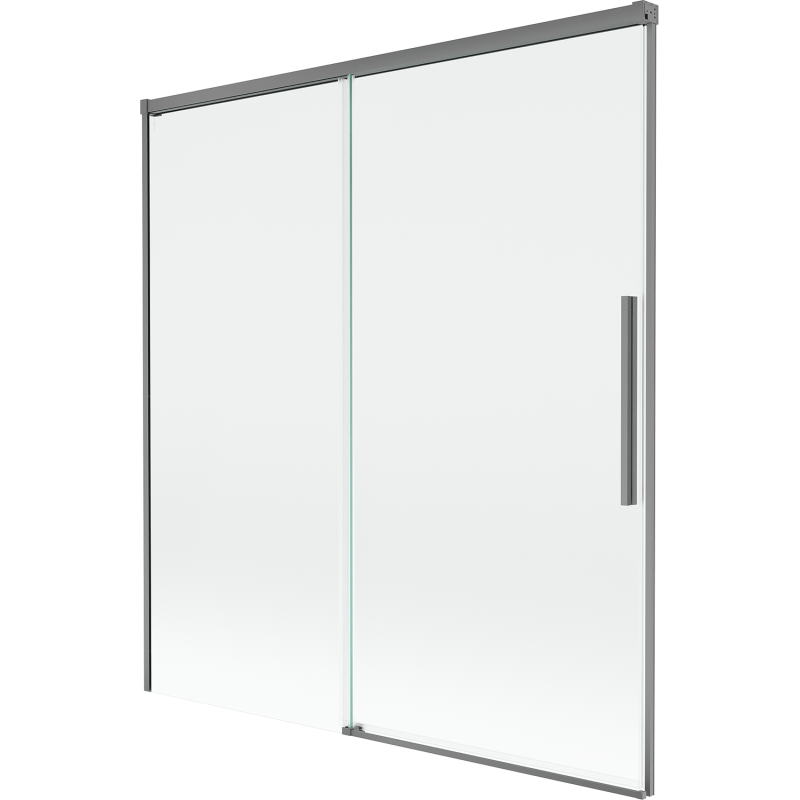 Mexen Rox Duschabtrennung, 2-flügelig, verschiebbar, 150 x 150 cm, transparent, Gun Metal - 8C9-150-001-95-00