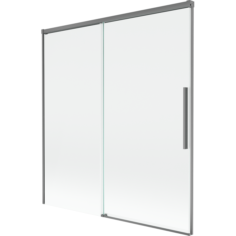 Mexen Rox parawan nawannowy 2-skrzydłowy rozsuwany 150 x 150 cm, transparent, gun metal - 8C9-150-001-95-00