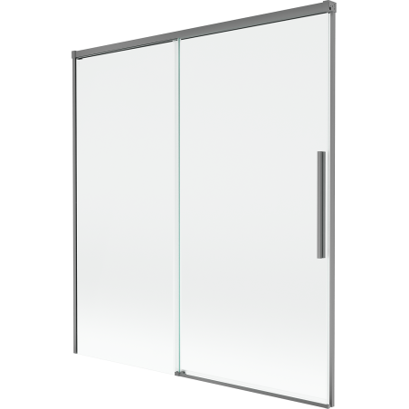 Mexen Rox Duschabtrennung, 2-flügelig, verschiebbar, 150 x 150 cm, transparent, Gun Metal - 8C9-150-001-95-00