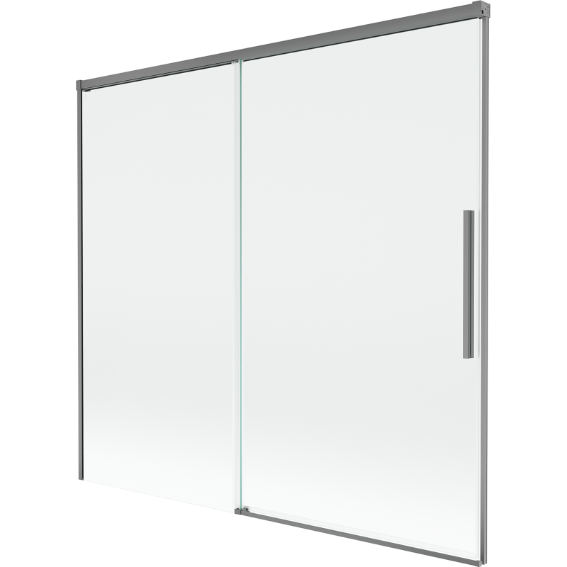 Mexen Rox biombos de baño de 2 paneles deslizantes 170 x 150 cm, transparente, metal con acabado en pistola - 8C9-170-001-95-00