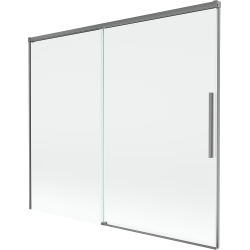 Mexen Rox zweiteiliger, verschiebbarer Badewannenaufsatz 180 x 150 cm, transparent, Gun Metal - 8C9-180-001-95-00