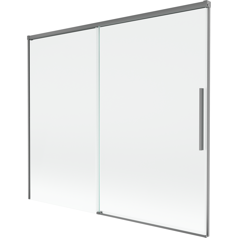 Mexen Rox Duschabtrennung für Badewanne, 2-flügelig, verschiebbar, 180 x 150 cm, transparent, Gun Metal - 8C9-180-001-95-00