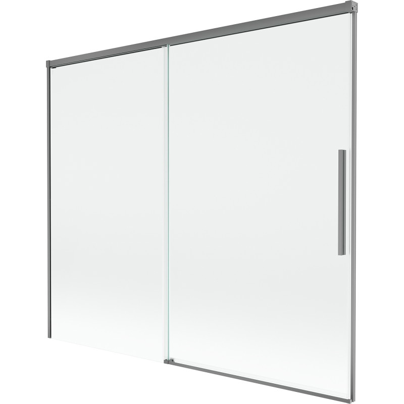 Mexen Rox tweedelige verschuifbare badwand 180 x 150 cm, transparant, kanonnenmetaal - 8C9-180-001-95-00