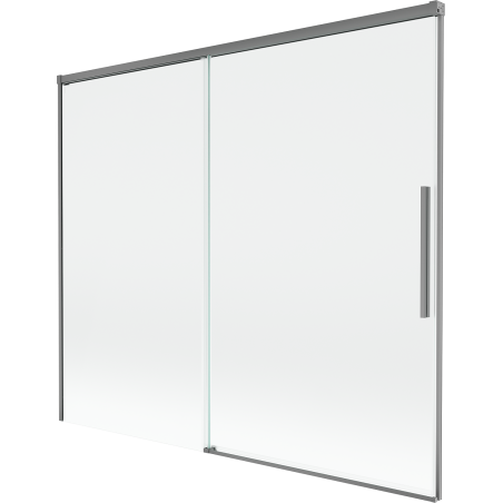 Mexen Rox tweedelige verschuifbare badwand 180 x 150 cm, transparant, kanonnenmetaal - 8C9-180-001-95-00