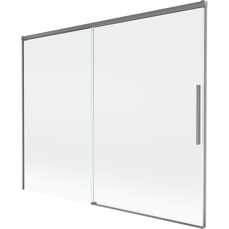 Mexen Rox Duschabtrennung für Badewanne, 2-flügelig, verschiebbar, 190 x 150 cm, transparent, Gun Metal - 8C9-190-001-95-00