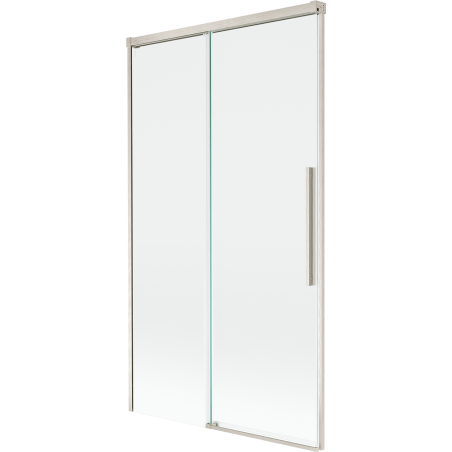 Mexen Rox Duschabtrennung 2-flügelig schiebbar 100 x 150 cm, transparent, gebürsteter Nickel - 8C9-100-001-97-00