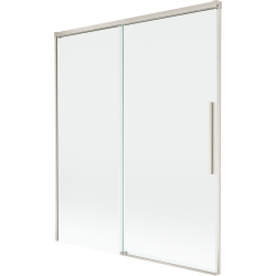 Mexen Rox divisória de chuveiro telescópica de 2 painéis deslizantes 140 x 150 cm, transparente, níquel escovado