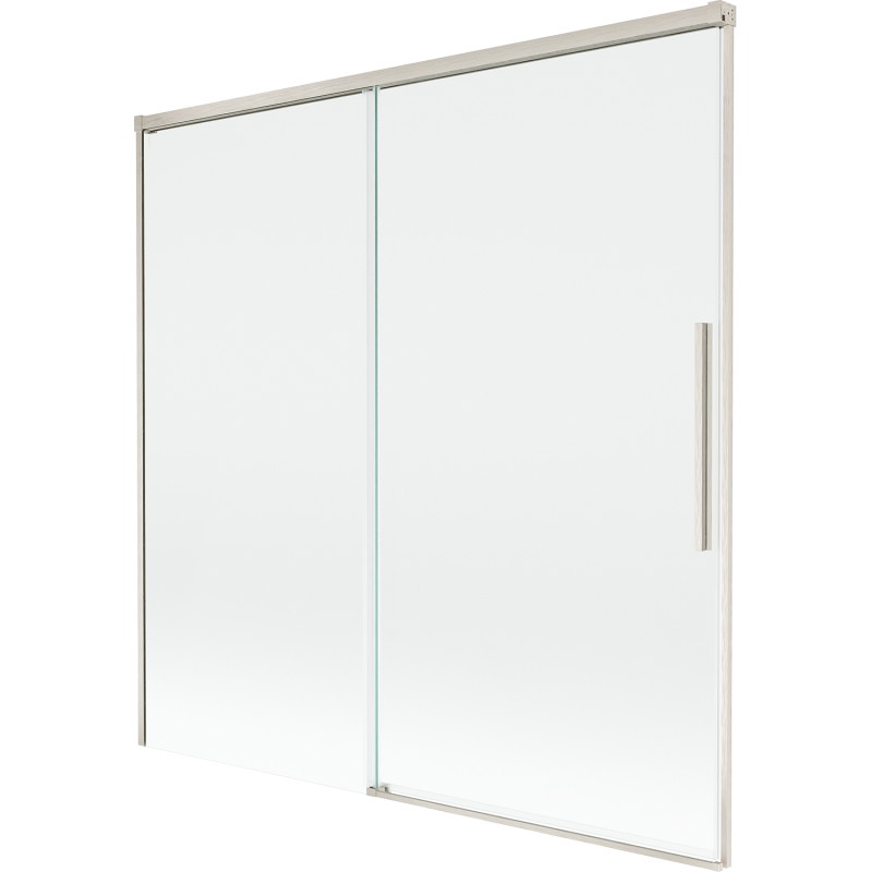 Mexen Rox badwand-paravent 2-vleugelige schuif 160 x 150 cm, transparant, geborsteld nikkel - 8C9-160-001-97-00