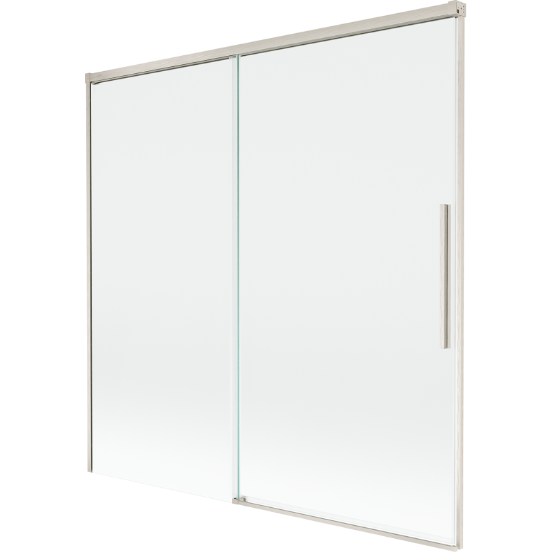 Mexen Rox Duschabtrennung 2-flügelig verschiebbar 160 x 150 cm, transparent, gebürstetes Nickel - 8C9-160-001-97-00