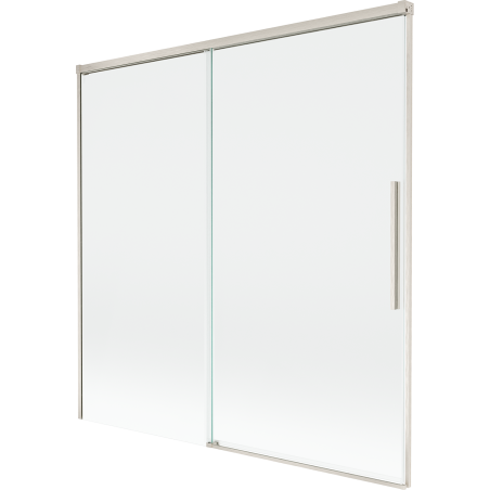 Mexen Rox badwand 2-delig schuifbaar 160 x 150 cm, transparant, geborsteld nikkel - 8C9-160-001-97-00