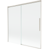 Mexen Rox Duschabtrennung 2-flügelig verschiebbar 160 x 150 cm, transparent, gebürstetes Nickel - 8C9-160-001-97-00