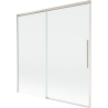 Mexen Rox mampara de ducha corredera de 2 hojas 160 x 150 cm, transparente, níquel cepillado - 8C9-160-001-97-00