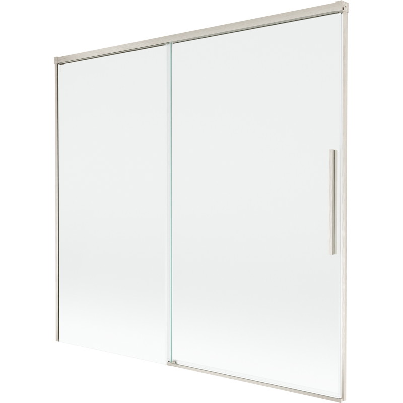 Mexen Rox 2-flügelige, verschiebbare Badewannenwand 170 x 150 cm, transparent, gebürstetes Nickel - 8C9-170-001-97-00