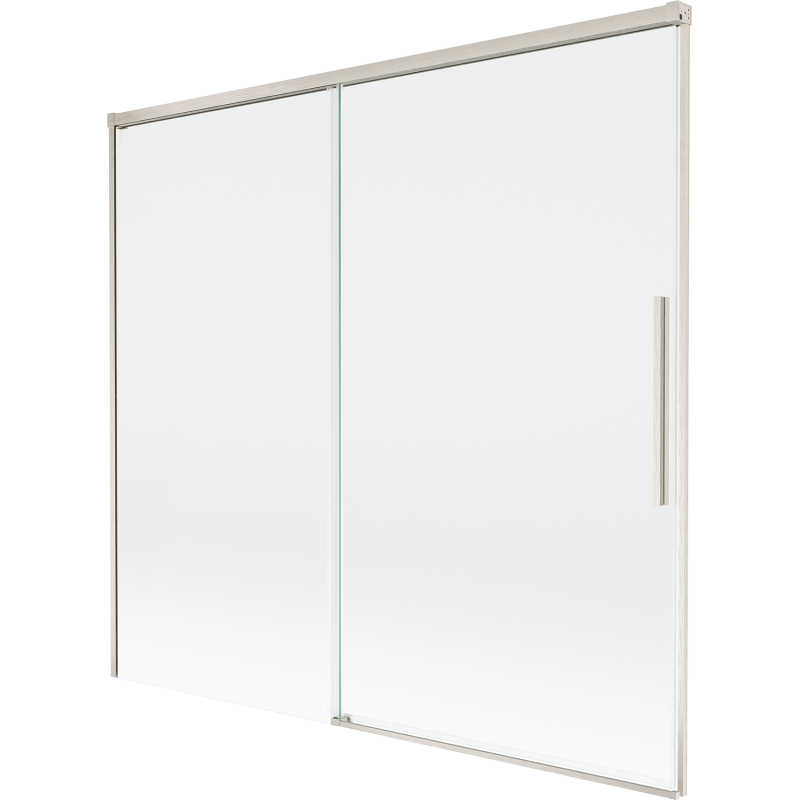 Mexen Rox mampara de baño de 2 hojas correderas 170 x 150 cm, transparente, níquel cepillado - 8C9-170-001-97-00