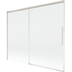 Mexen Rox tweepanelen verschuifbare badwand 190 x 150 cm, transparant, geborsteld nikkel - 8C9-190-001-97-00
