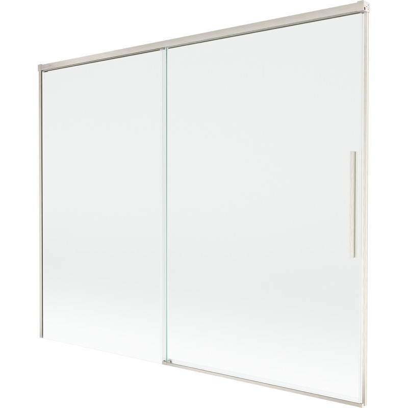 Mexen Rox tweepanelen verschuifbare badwand 190 x 150 cm, transparant, geborsteld nikkel - 8C9-190-001-97-00