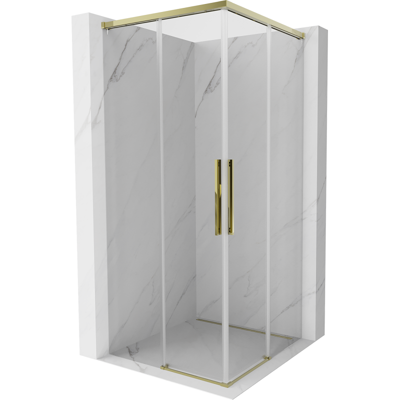 Mexen Rox Duo cabine de douche coulissante 90 x 90 cm, transparent, doré - 8C2D-090-090-50-00