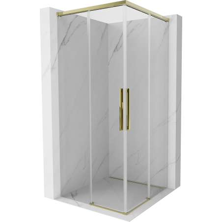 Mexen Rox Duo kabina prysznicowa rozsuwana 90 x 90 cm, transparent, złota - 8C2D-090-090-50-00