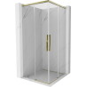 Mexen Rox Duo cabine de douche coulissante 90 x 90 cm, transparent, doré - 8C2D-090-090-50-00