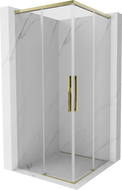 Mexen Rox Duo duschkabin skjutdörr 90 x 90 cm, transparent, guld - 8C2D-090-090-50-00
